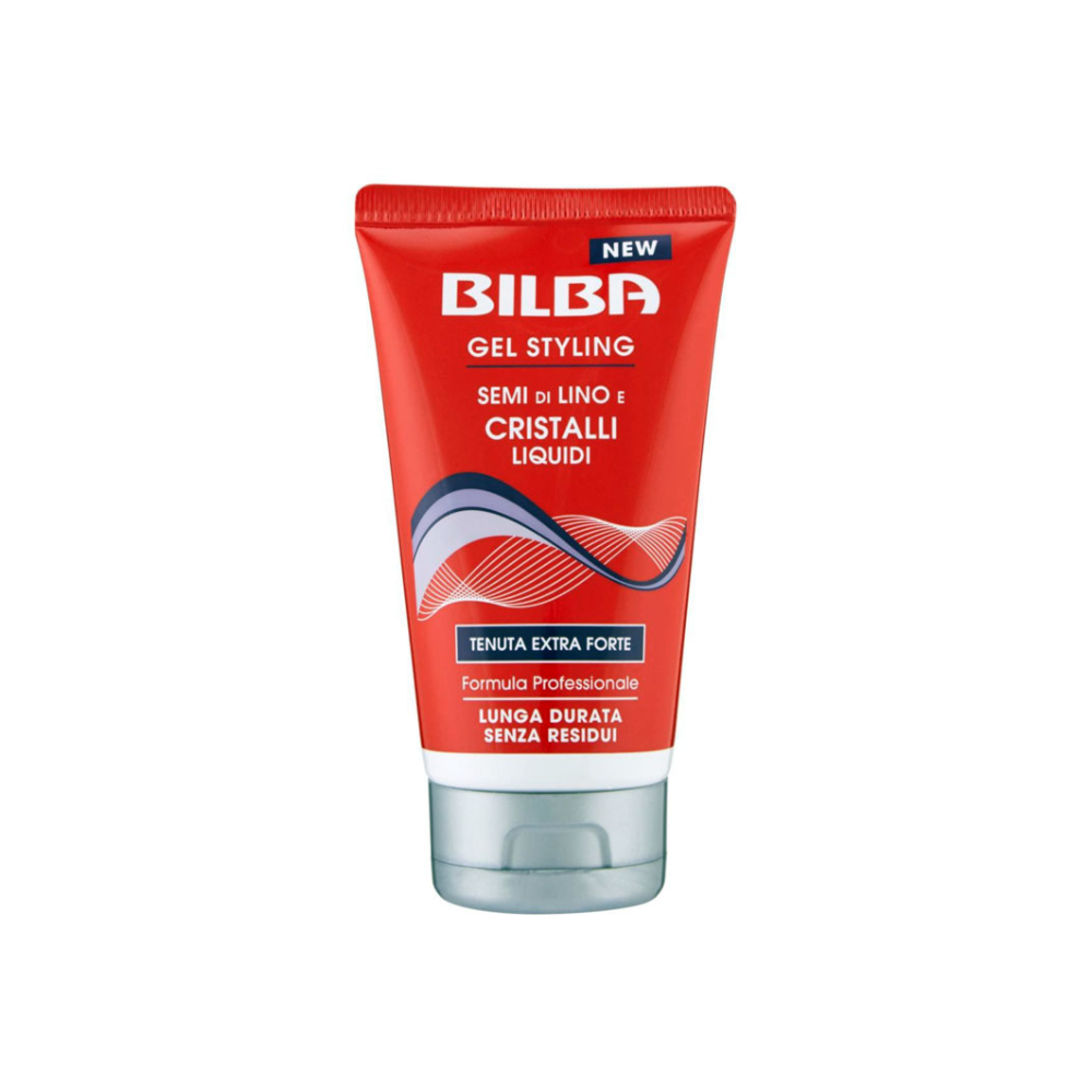 BILBA GEL STYLING GEL CAPELLI SEMI DI LINO E CRISTALLI LIQUIDI TENUTA EXTRA FORTE 150ml