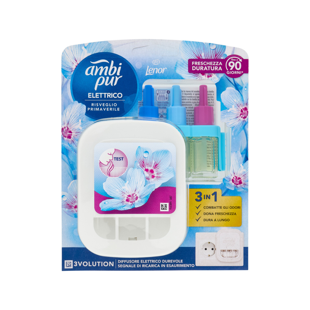 AMBIPUR - PROFUMATORE AMBIENTE DIFFUSORE ELETTRICO + RICARICA RISVEGLIO PRIMAVERILE 20ml
