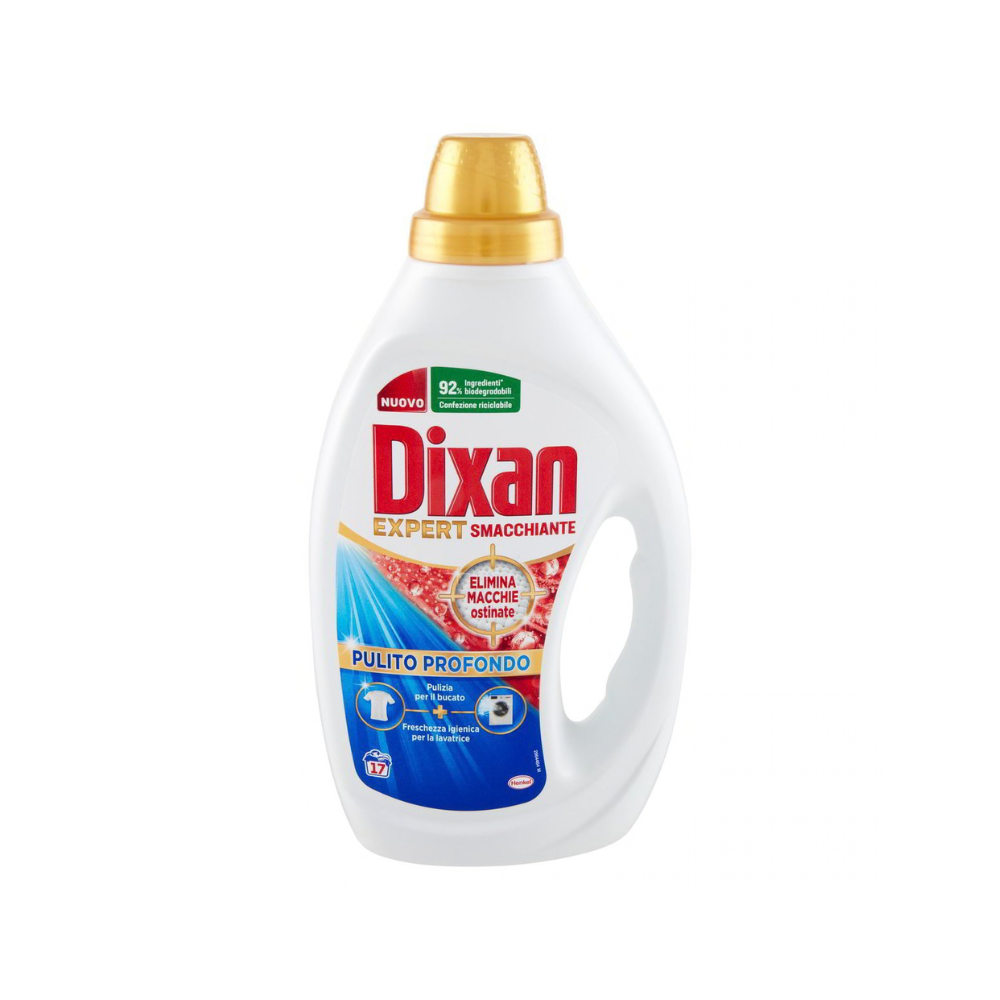 DIXAN - DETERSIVO LAVATRICE LIQUIDO EXPER SMACCHIANTE PULITO PROFONDO 17 LAVAGGI - 765ML