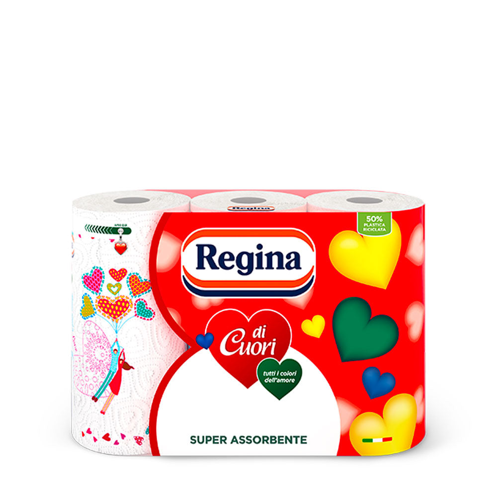 REGINA - DI CUORI ROTOLI CARTA 2 VELI - 3PZ
