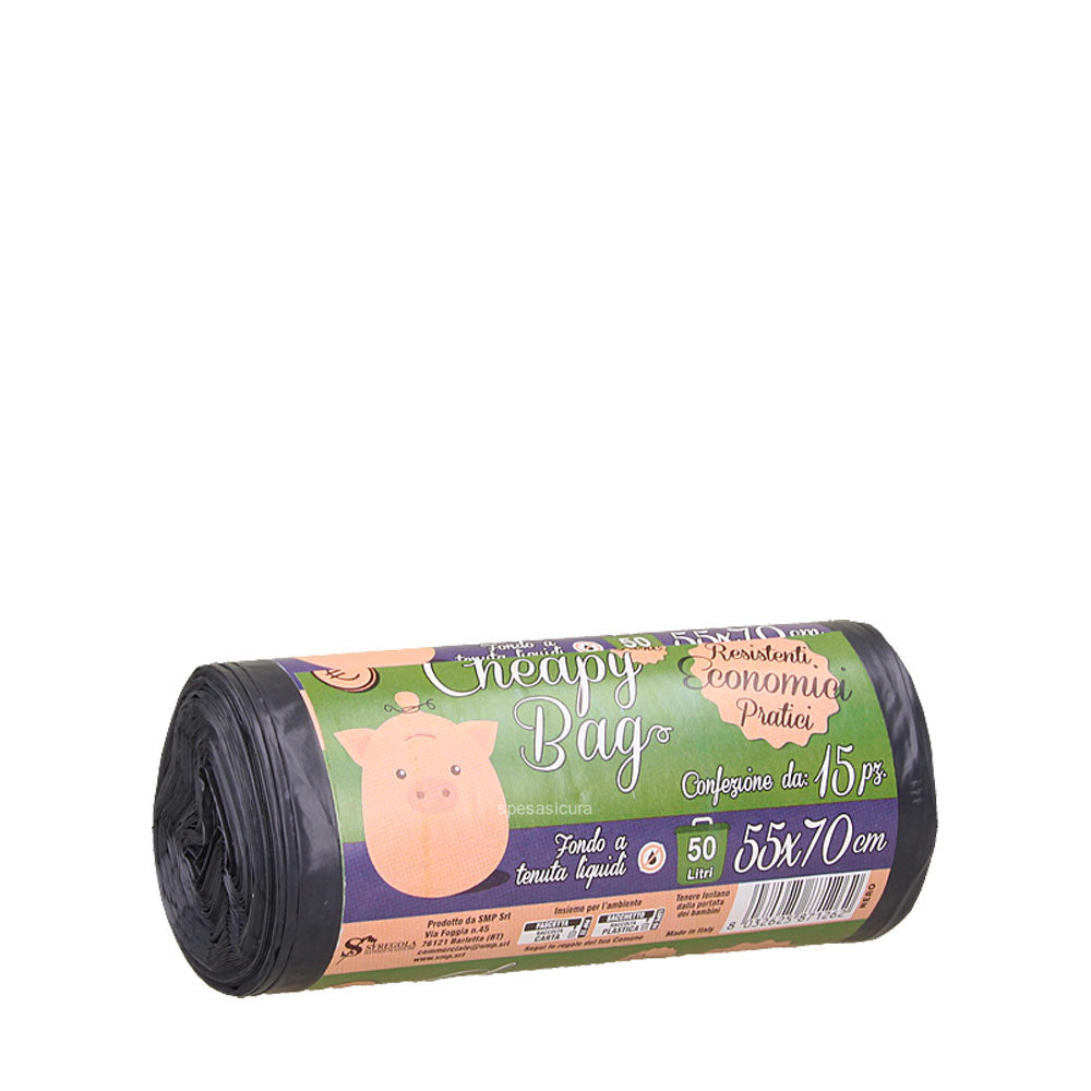 CHEAPY BAG - SACCHI PER RACCOLTA NERO 55x70
