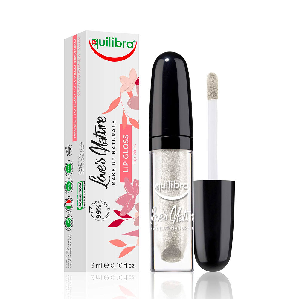 EQUILIBRA - LOVE'S NATURE LIP GLOSS MAKE UP NATURALE BIANCO FLOREALE