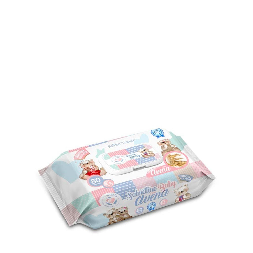 SETABLU - SALVIETTE IMBEVUTE BABY AVENA - 80 PEZZI