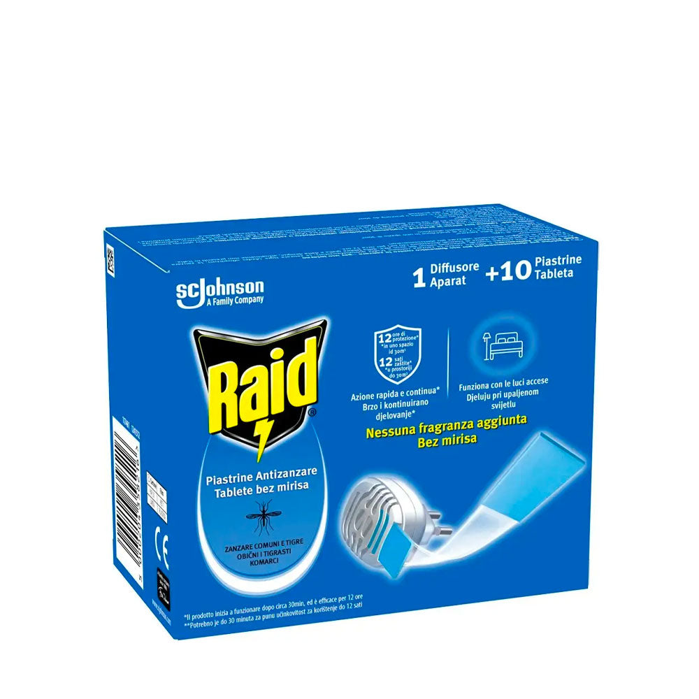 RAID - KIT BASE ELETTRICA PER DIFFUSORE + 10 PIASTRINE