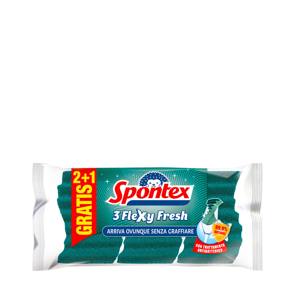 SPONTEX - FLEXY FRESH SPUGNA ABRASIVA - 2+1PZ