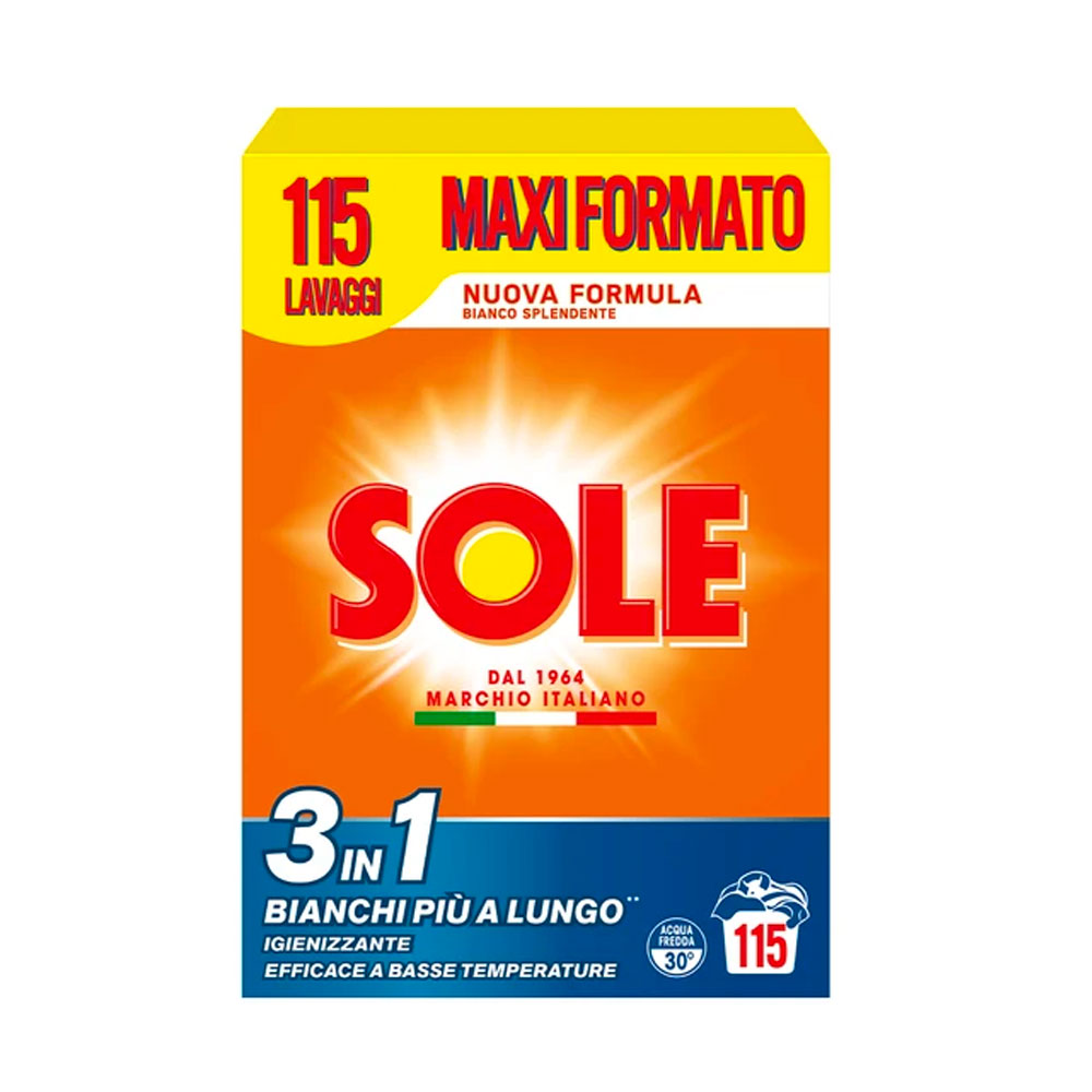 SOLE - DETERSIVO IN POLVERE BIANCO SPLENDENTE - 115 MISURINI