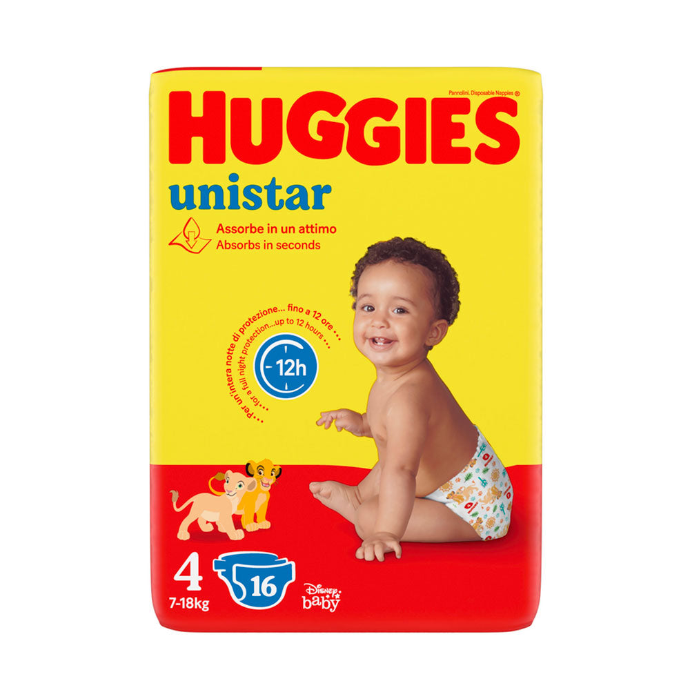 HUGGIES - UNISTAR PANNOLINI TAGLIA 4 - 16PZ