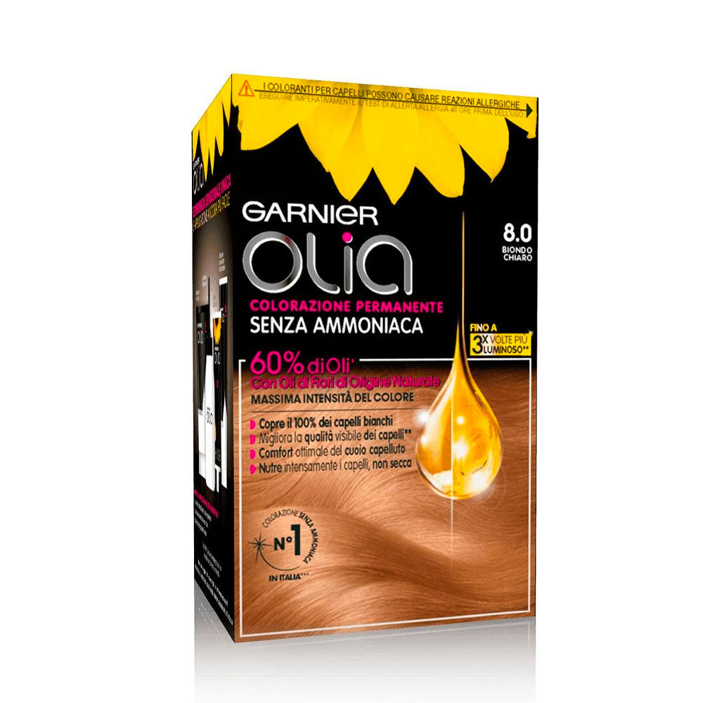 GARNIER - OLIA COLORAZIONE PERMANENTE TINTA CAPELLI - 8.0 BIONDO CHIARO