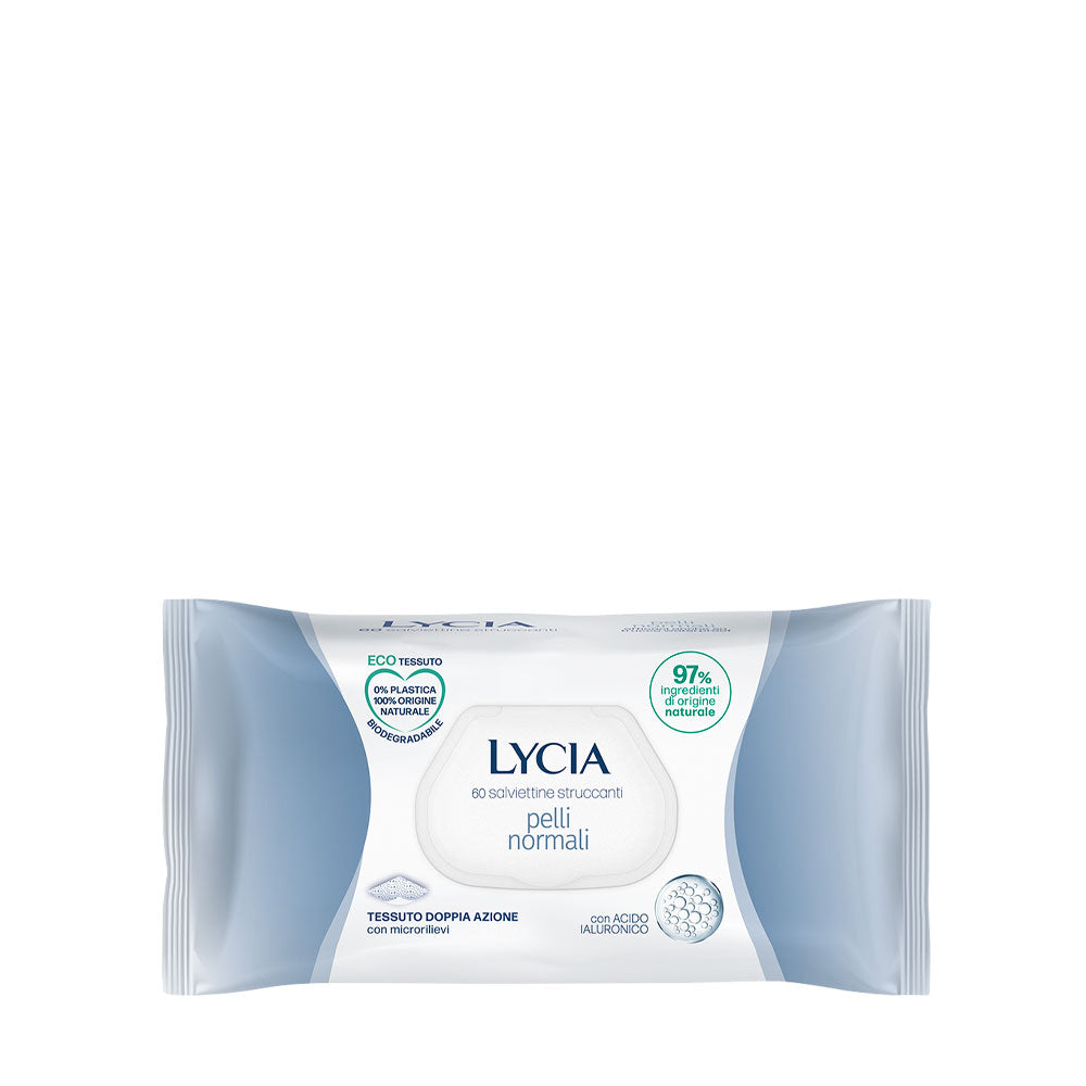 LYCIA - SALVIETTINE STRUCCANTI PELLI NORMALI ECO TESSUTO - 60PZ