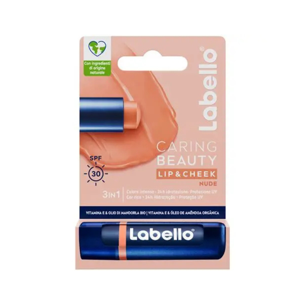 LABELLO - CARING BEAUTY 3in1 SPF30 VITAMINA E & OLIO DI MANDORLA BIO NUDE COLOR
