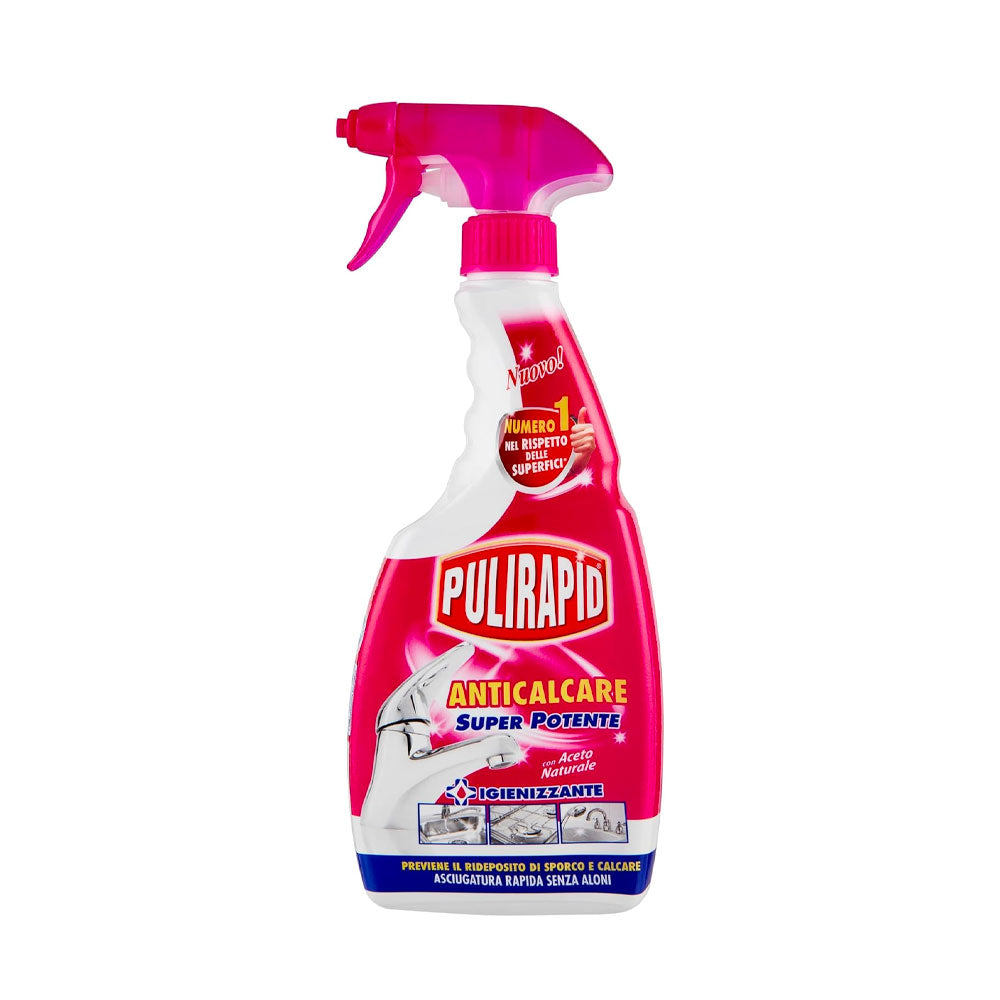 PULIRAPID - DETERGENTE SPRAY ANTICALCARE CON ACETO NATURALE - 500 ML