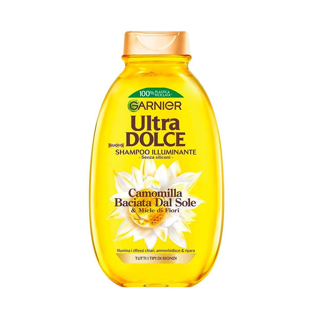GARNIER - ULTRA DOLCE SHAMPOO ILLUMINANTE CAMOMILLA BACIATA DAL SOLE E MIELE DI FIORI - 250ML