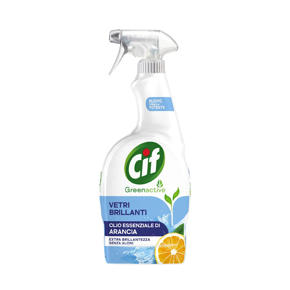 CIF - GREEN ACTIVE DETERGENTE VETRI SPRAY OLIO ESSENZIALE DI ARANCIA 650ml