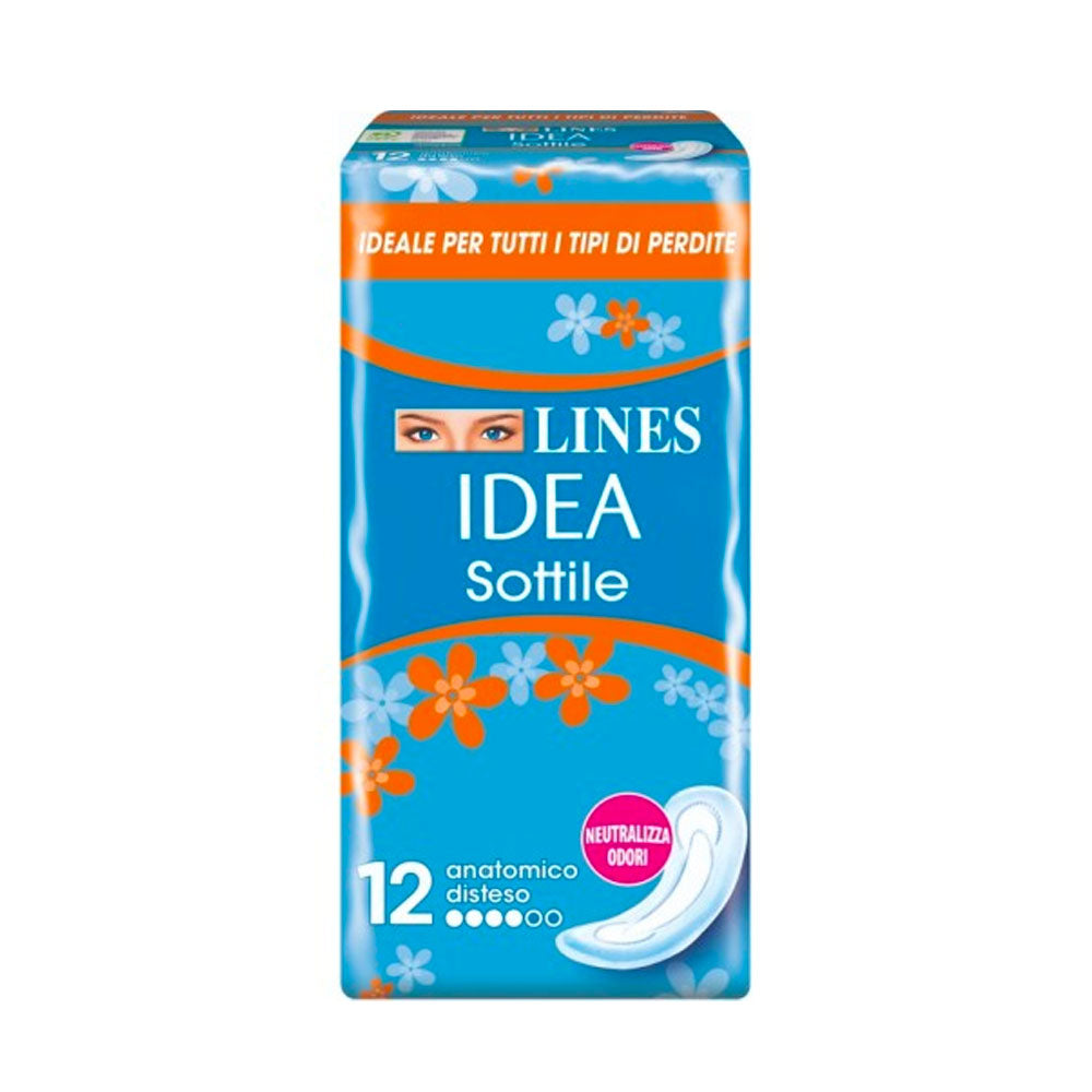 LINES - IDEA SOTTILE ASSORBENTI ANATOMICO DISTESI - 12PZ