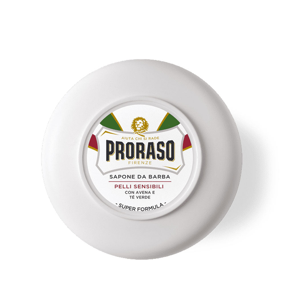 PRORASO - LINEA BIANCA SAPONE DA BARBA IN CIOTOLA PELLI SENSIBILI - 150ML