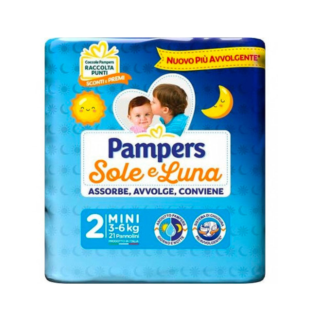 PAMPERS - SOLE E LUNA PANNOLINI TAGLIA 2 MINI (3-6KG) 21pz