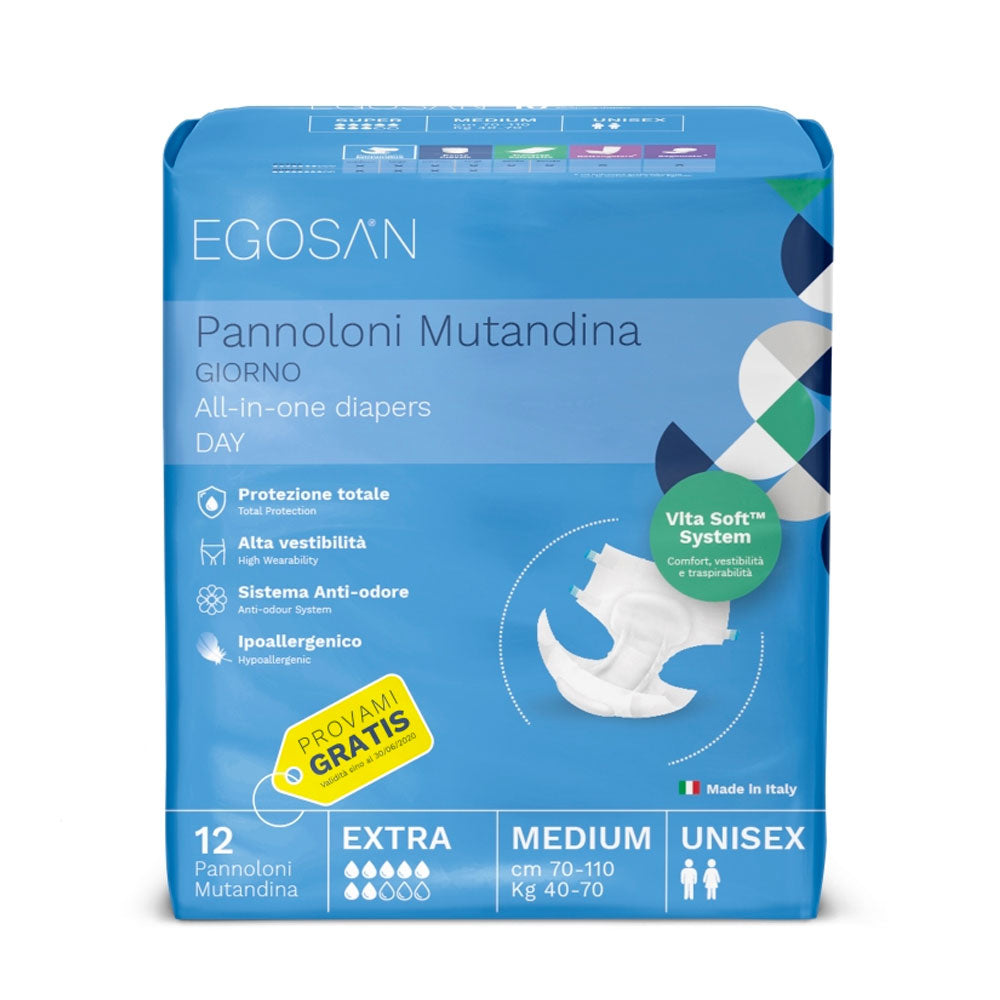 EGOSAN - DAY PANNOLONI UNISEX MUTANDINA (M) MEDIUM 12pz
