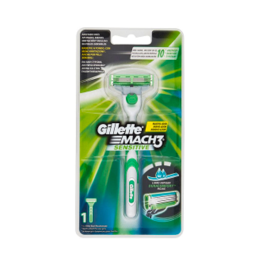GILLETTE - MACH 3 SENSITIVE RASOIO + 1 RICAMBIO