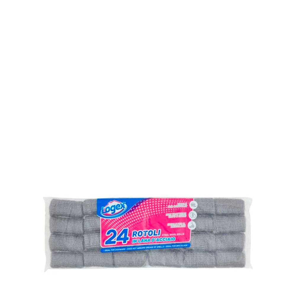 LOGEX - ROTOLINI IN LANA D'ACCIAIO - 24PZ
