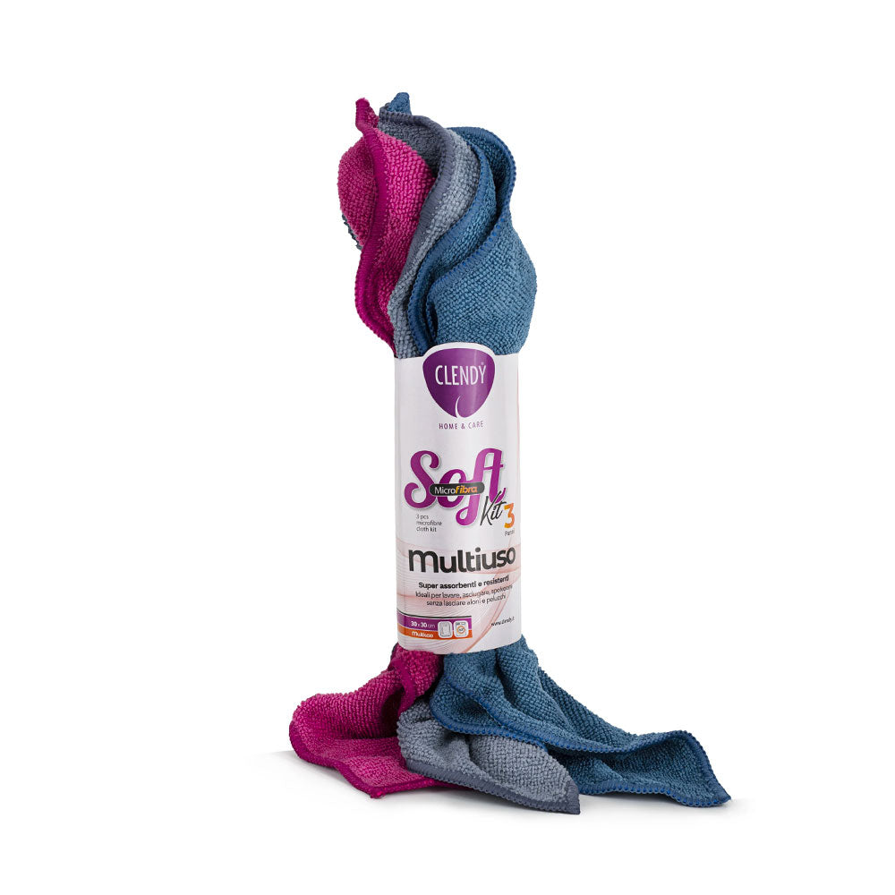 CLENDY - SOFT KIT PANNO IN MICROFIBRA 35x35cm 3pz