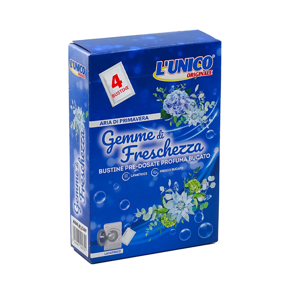 L'UNICO ORIGINALE - GEMME DI FRESCHEZZA BUSTINE PRE-DOSATE PROFUMA BUCATO ARIA DI PRIMAVERA - 4PZ