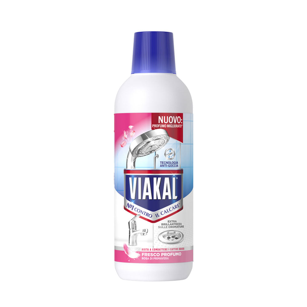 VIAKAL - DETERGENTE LIQUIDO ANTICALCARE - FRESCO PROFUMO ROSA DI PRIMAVERA - 470ML