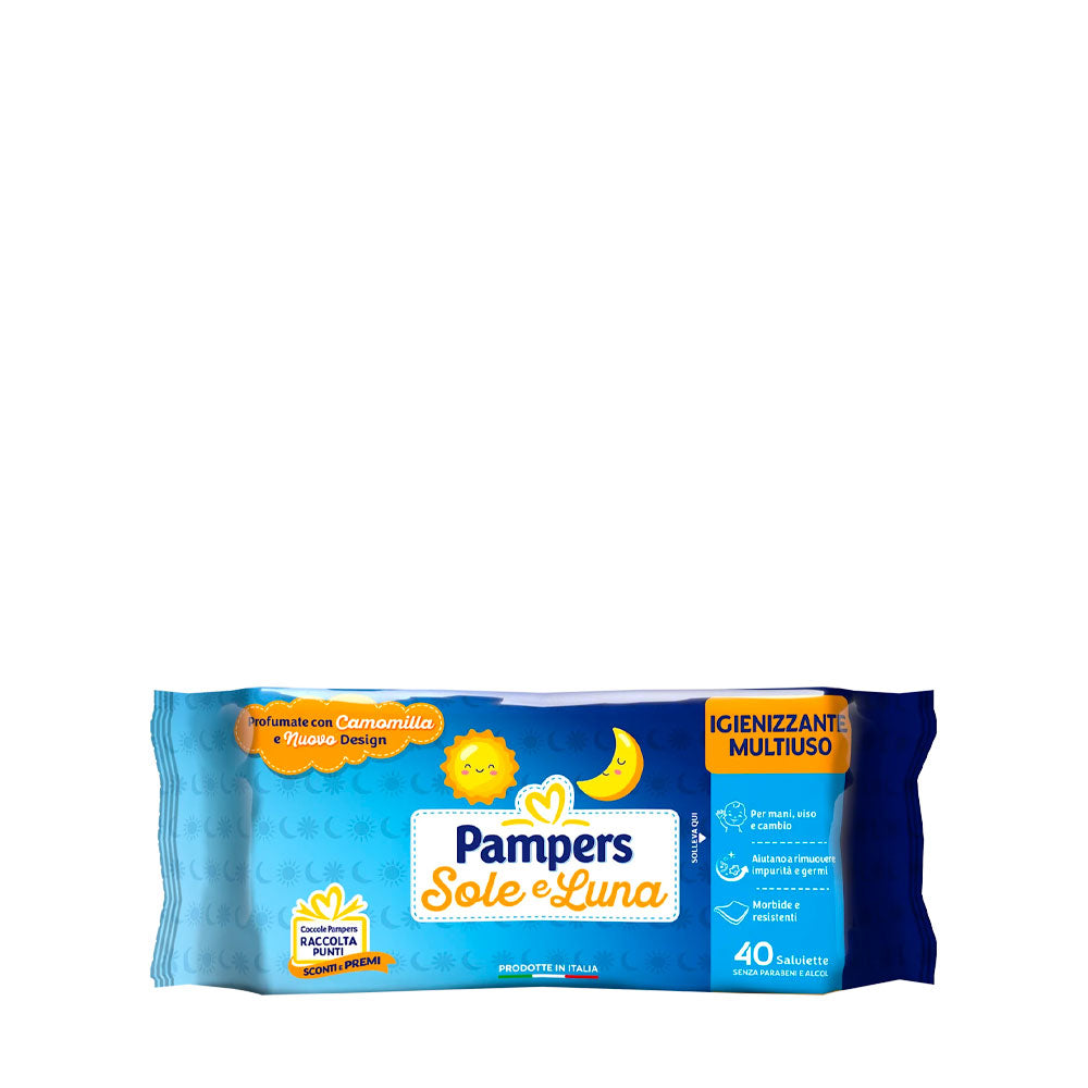 PAMPERS - SOLE E LUNA SALVIETTINE IGIENIZZANTI NEONATI - 40pz