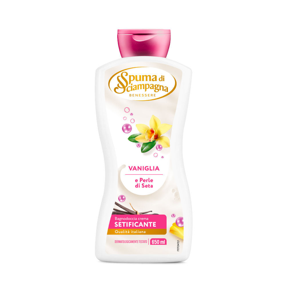 SPUMA DI SCIAMPAGNA - BAGNODOCCIA CREMA VANIGLIA E PERLE DI SETA - 650 ML