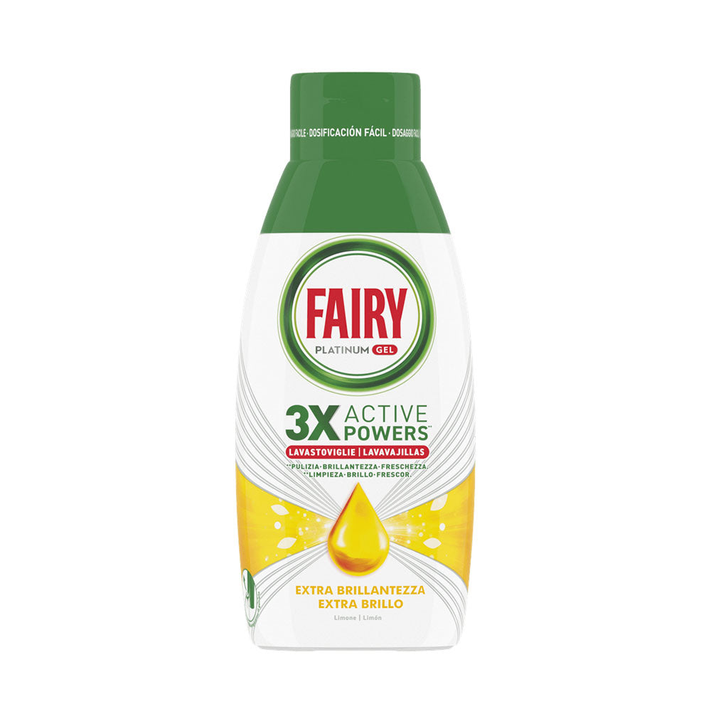 FAIRY - PLATINUM GEL DETERSIVO LAVASTOVIGLIE 3X ACTIVE POWERS LIMONE - 28 LAVAGGI