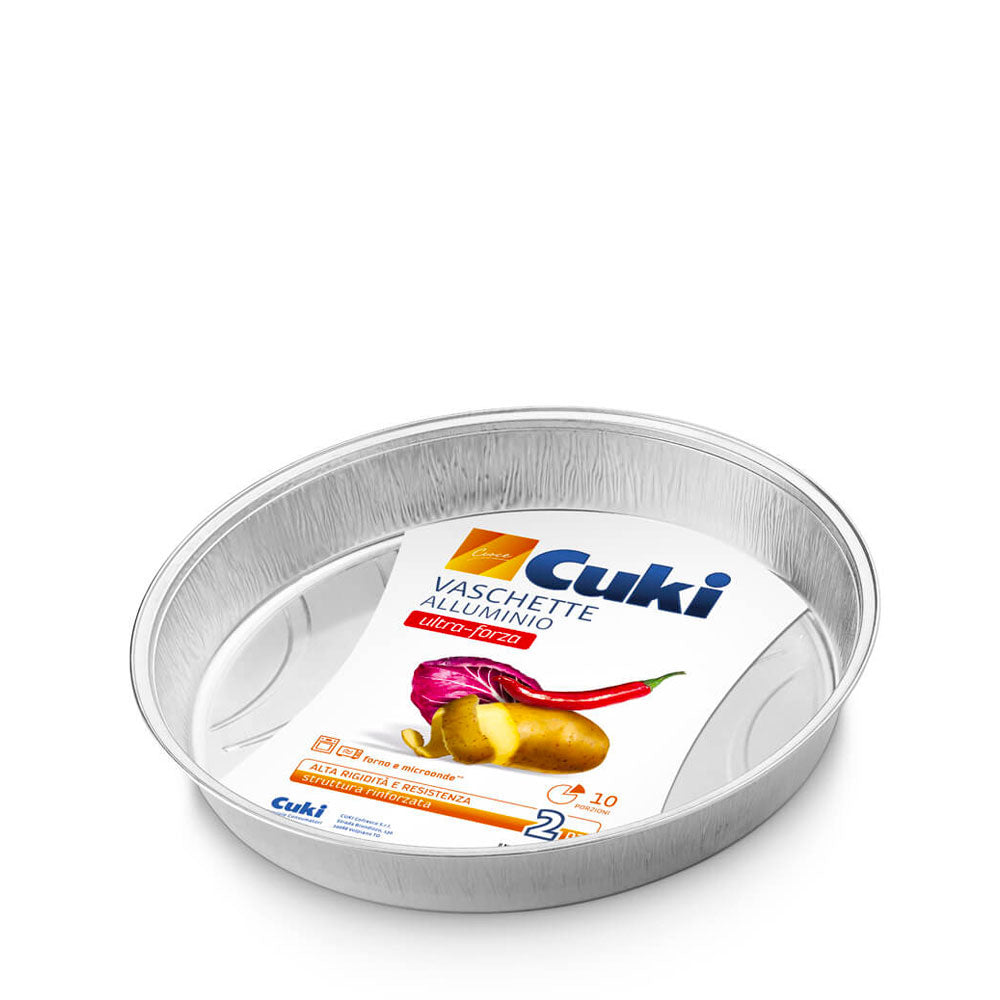 CUKI CUOCE VASCHETTE ALIMENTARI TONDE IN ALLUMINIO 10 PORZIONI 2pz