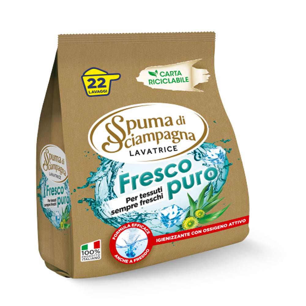 SPUMA DI SCIAMPAGNA - DETERSIVO LAVATRICE POLVERE FRESCO PURO - 22 MISURINI