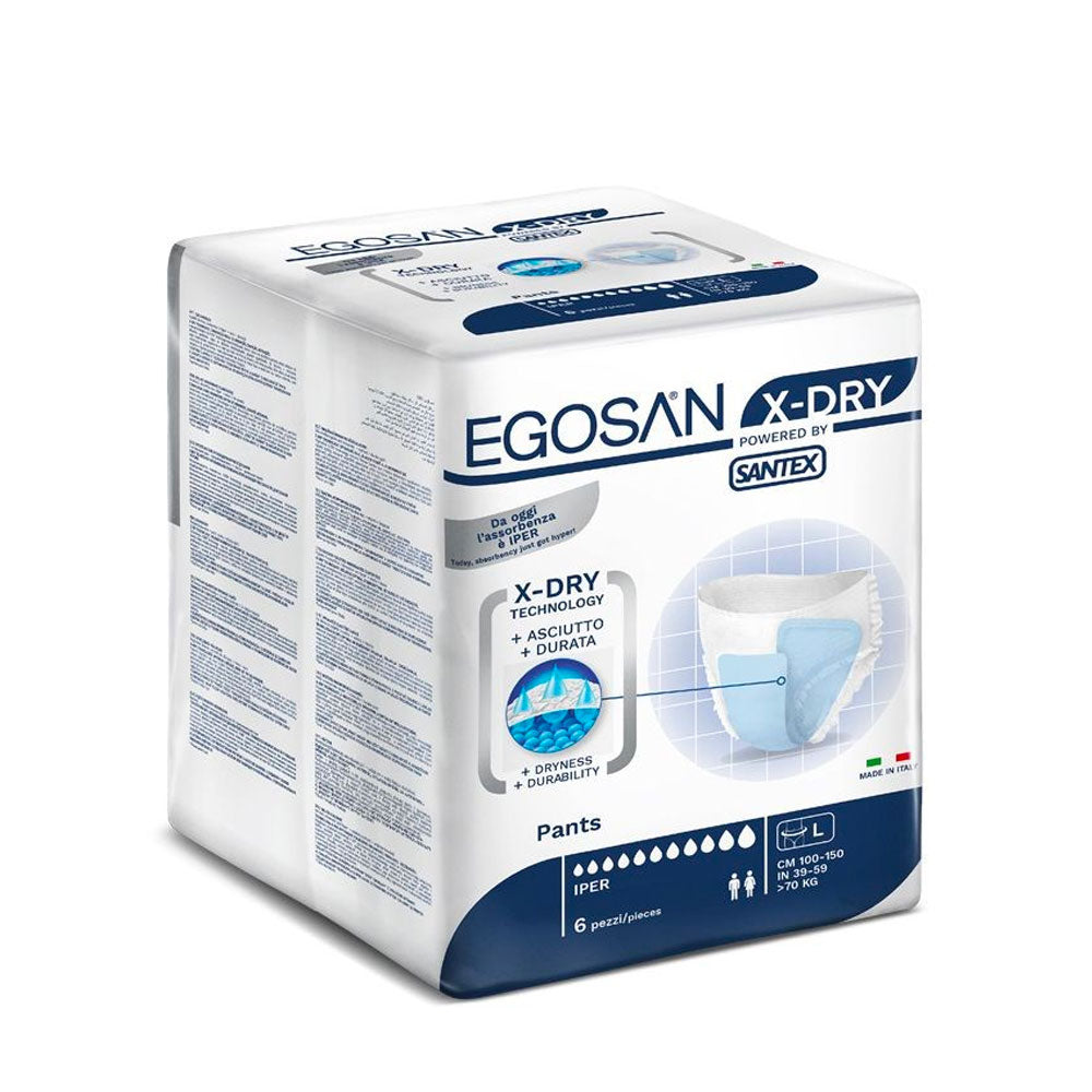 EGOSAN X-DRY PANNOLONI UNISEX PANTS (L) LARGE 6pz