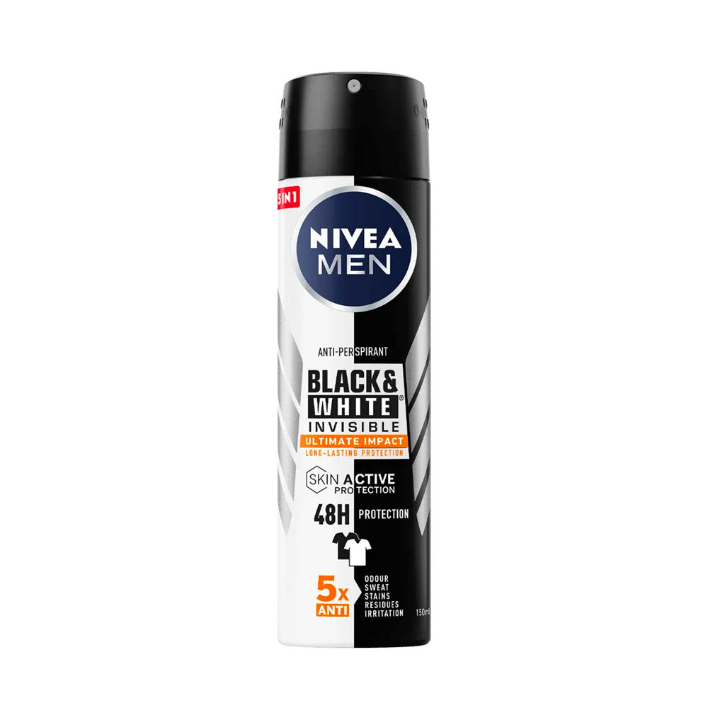 NIVEA - MEN DEODORANTE SPRAY BLACK & WHITE INVISIBLE ULTIMATE IMPACT - 150ML
