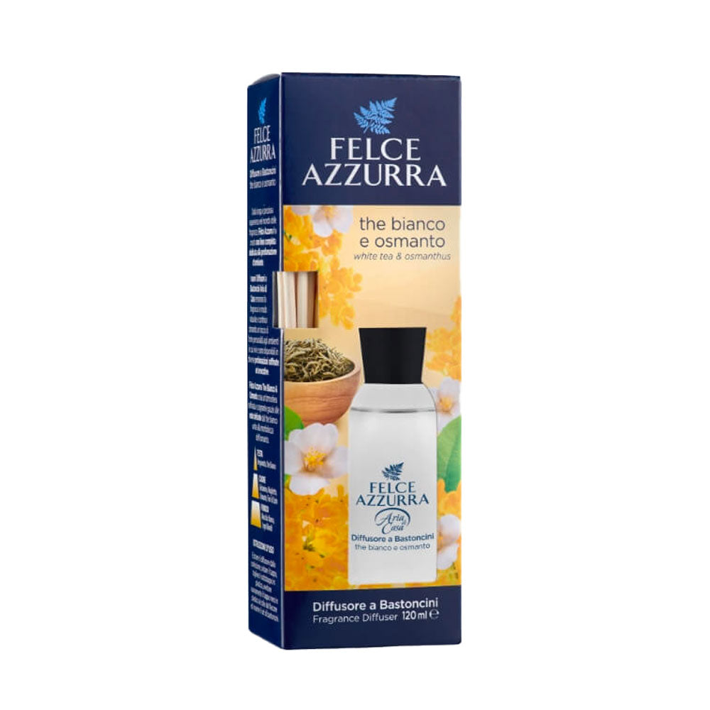 FELCE AZZURRA ARIA DI CASA PROFUMATORE PER AMBIENTI A BASTONCINI THE BIANCO E OSMANTO - 200ML