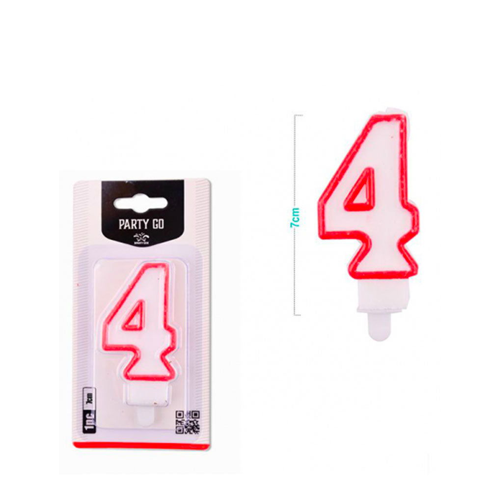 PARTY GO - CANDELINA COMPLEANNO NUMERO 4 ROSSA