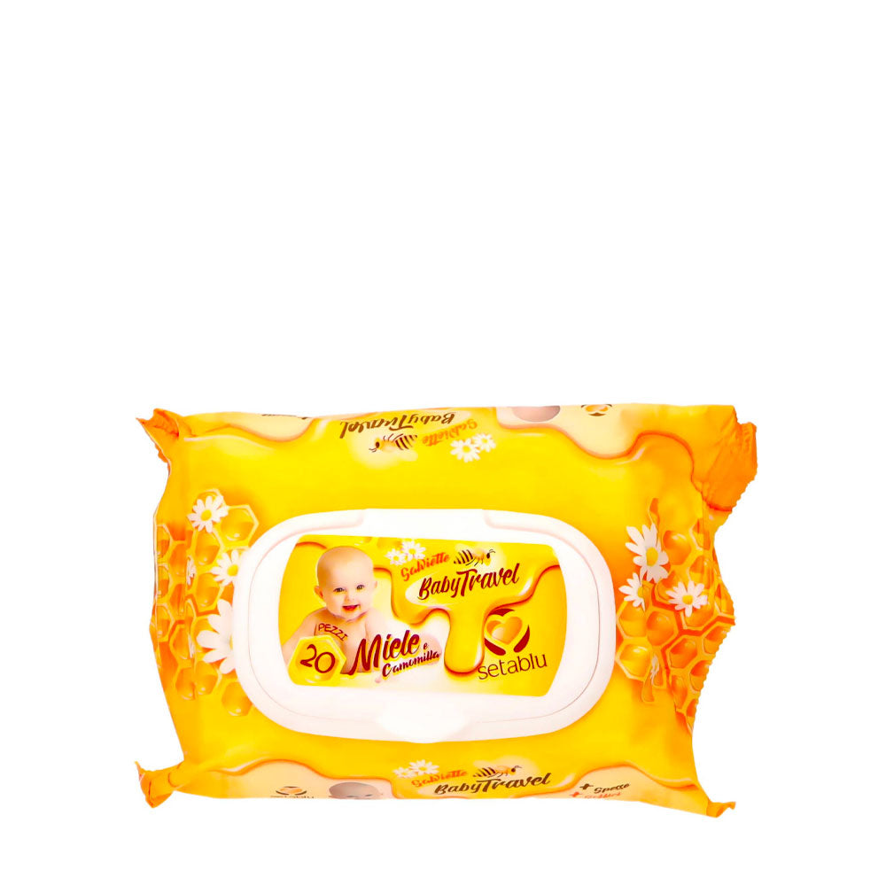 SETABLU - SALVIETTE BABY TRAVEL MIELE E CAMOMILLA - 20PZ