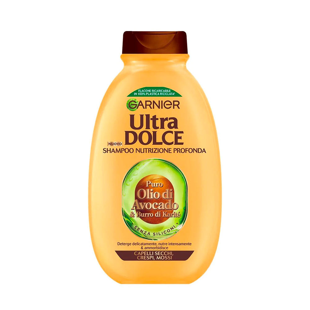 GARNIER - ULTRA DOLCE SHAMPOO NUTRIZIONE PROFONDA OLIO DI AVOCADO E BURRO DI KARITÉ – 250ML