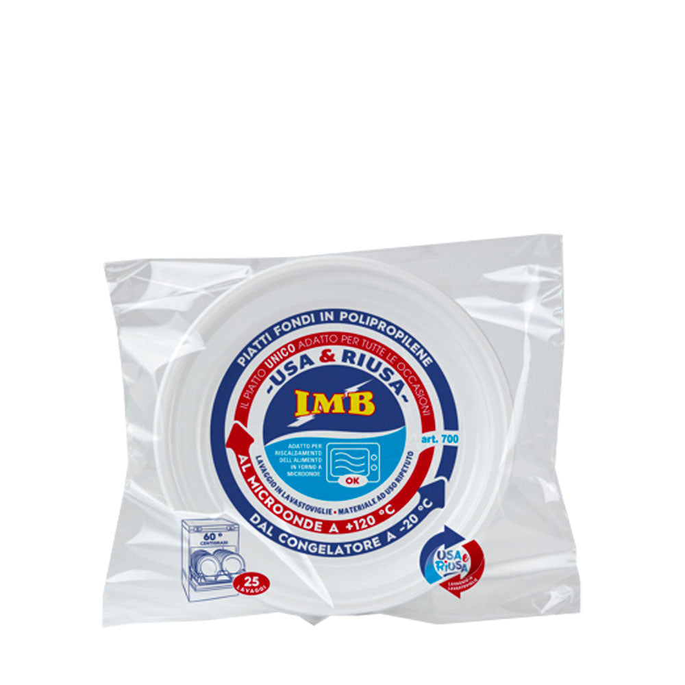 IMB - PIATTO IN PLASTICA RIUTILIZZABILE FONDO 400G