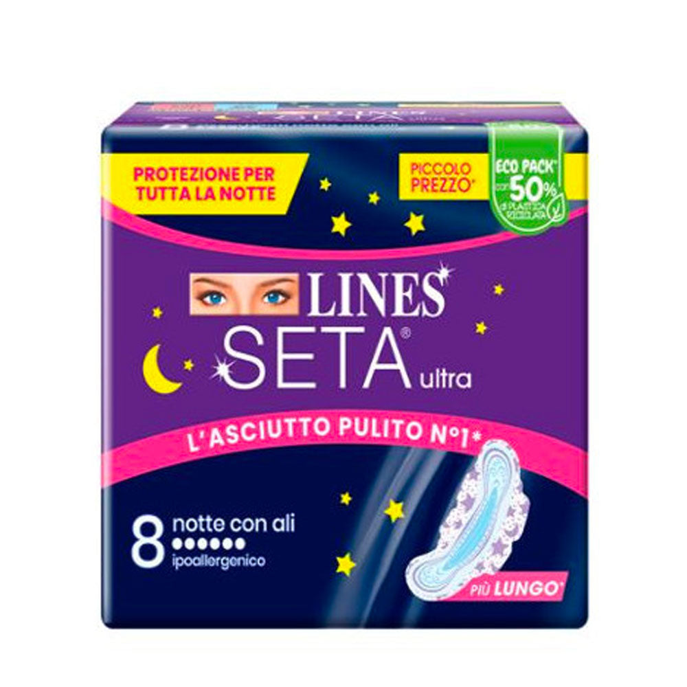 LINES - SETA ULTRA NOTTE ASSORBENTI CON ALI - 8PZ