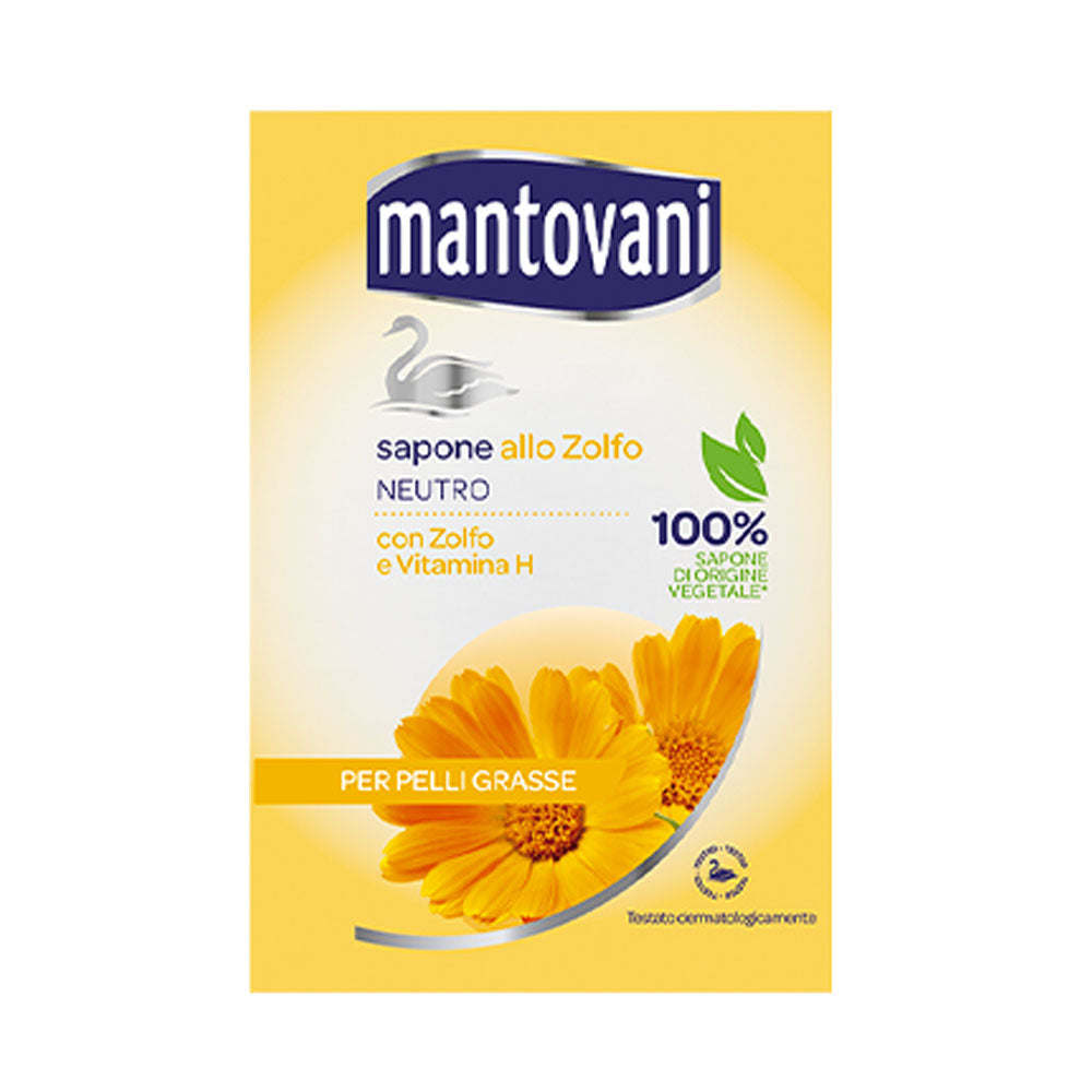 MANTOVANI - SAPONETTA ALLO ZOLFO PER PELLI GRASSE - 100G