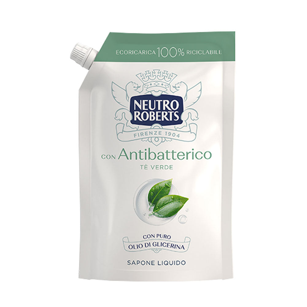 NEUTRO ROBERTS - SAPONE LIQUIDO ECO-RICARICA ANTIBATERICO TE' VERDE - 400ML
