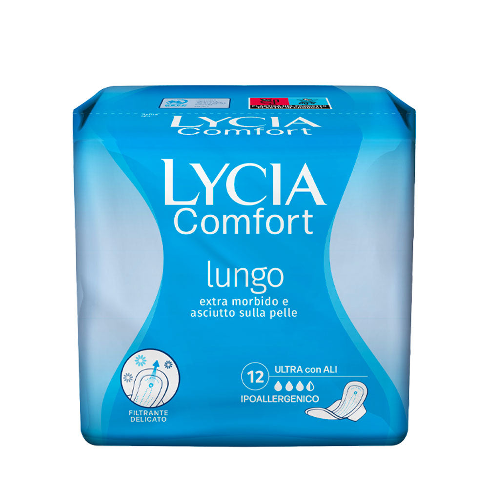 LYCIA - COMFORT ASSORBENTI DONNA LUNGO CON ALI - 12PZ