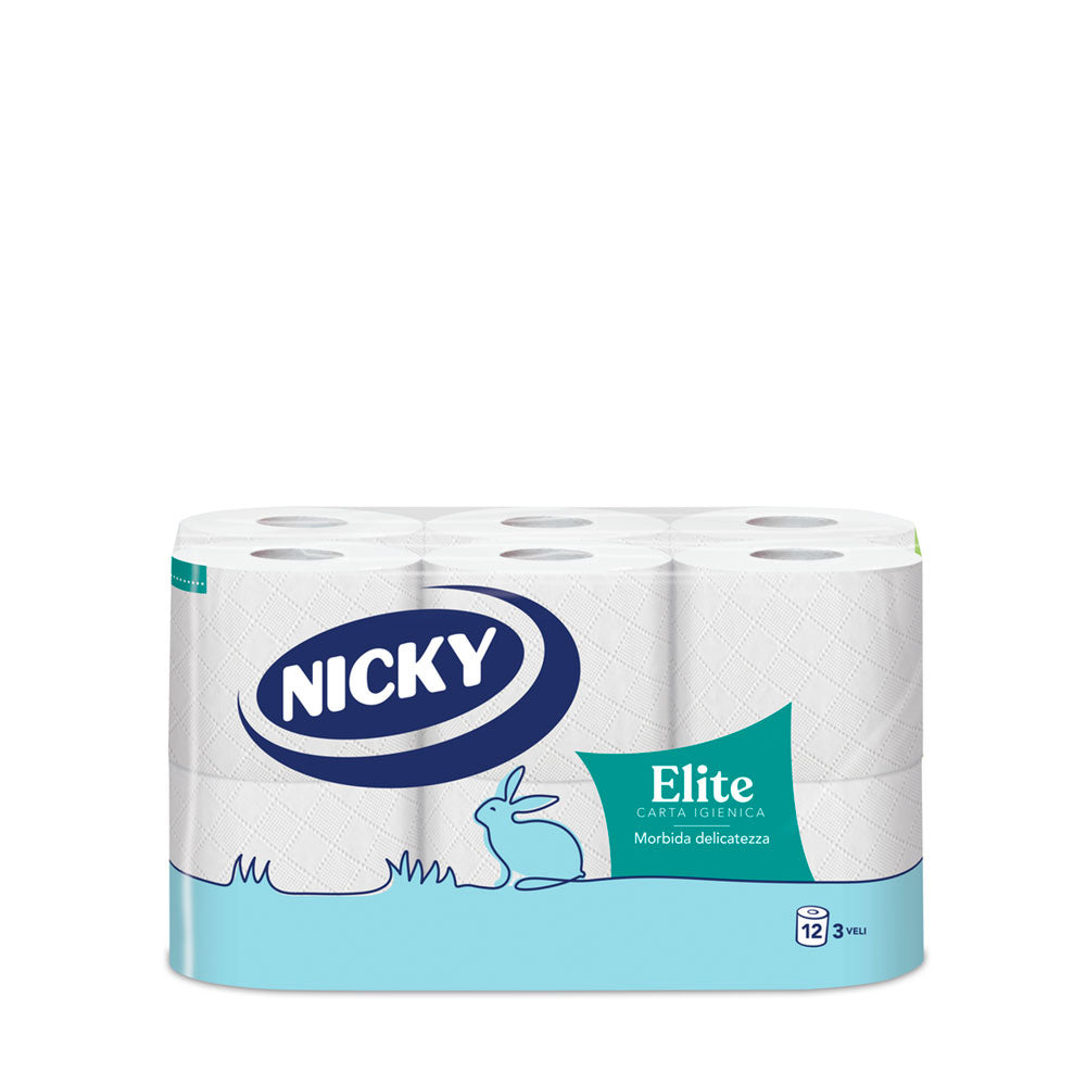 NICKY - ROTOLI CARTA IGIENICA ELITE 3 VELI - 12PZ