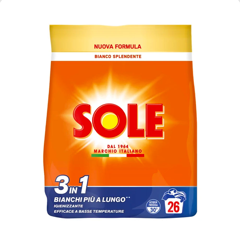 SOLE - DETERSIVO IN POLVERE BIANCO SPLENDENTE - 26 MISURINI