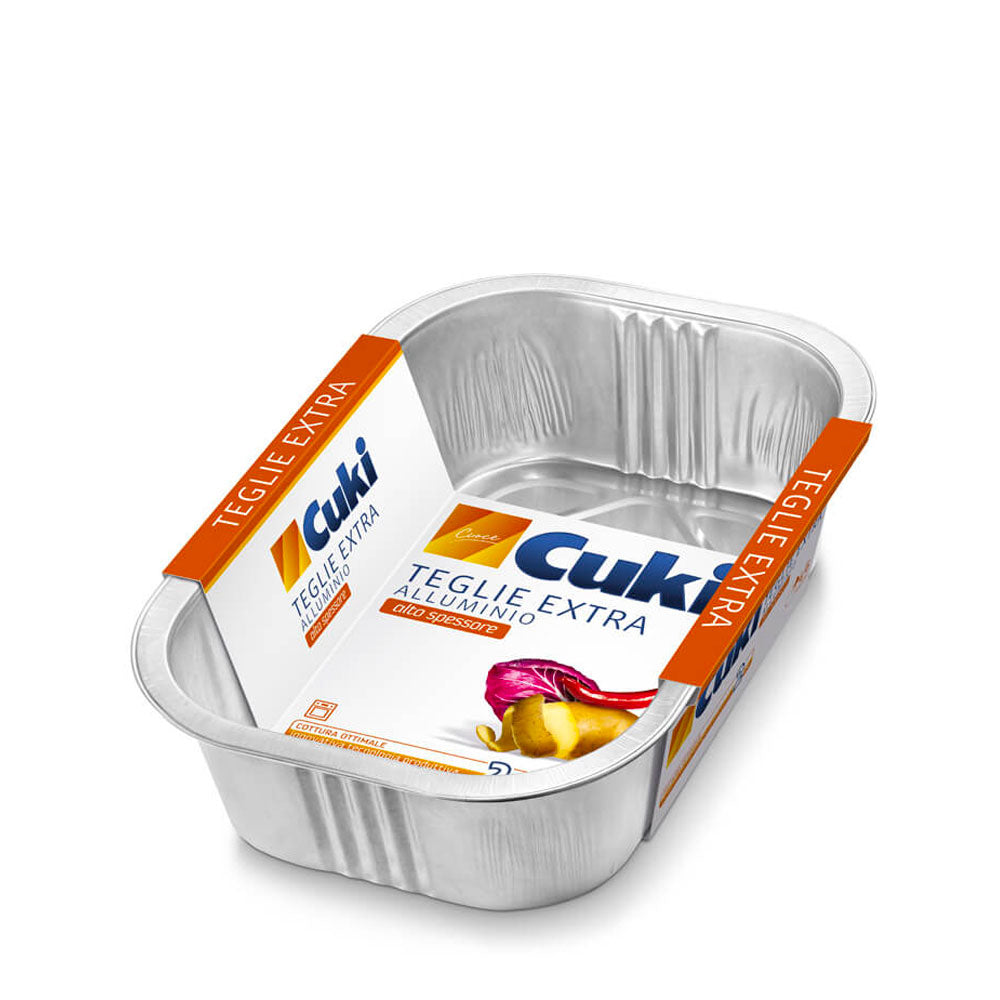 CUKI CUOCE TEGLIE ALIMENTARI EXTRA ALLUMINIO ALTO SPESSORE 4/6 PORZIONI 2pz