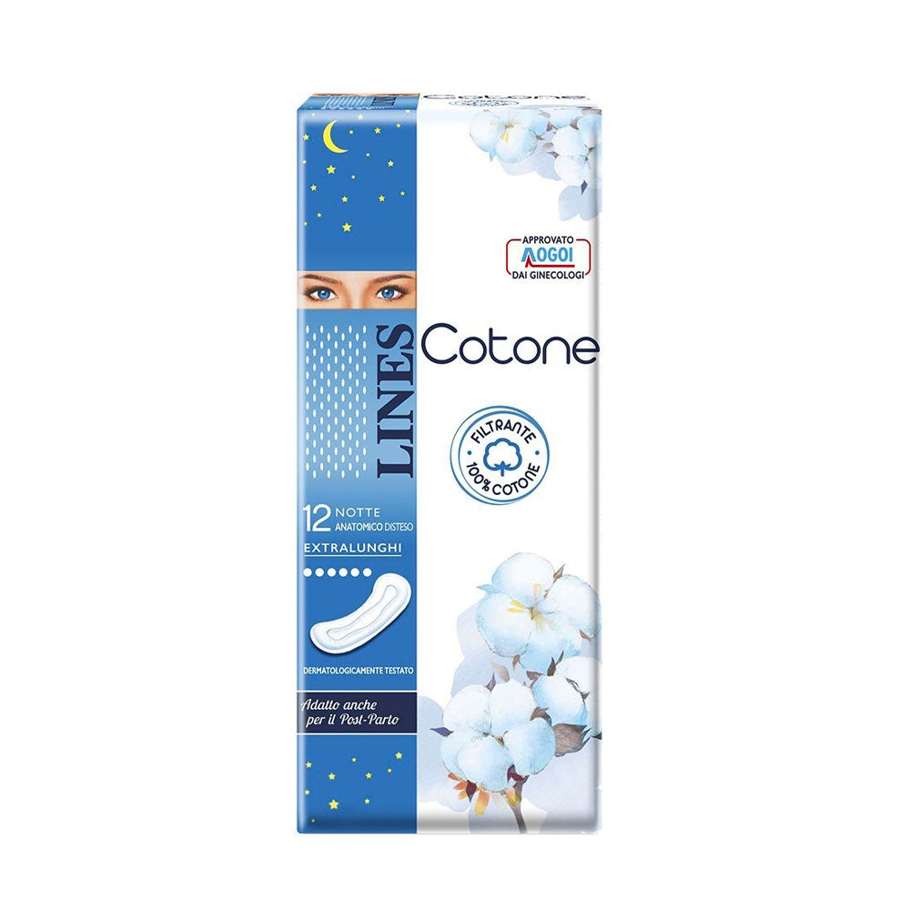 LINES - COTONE NOTTE ASSORBENTI ANATOMICI - 12PZ