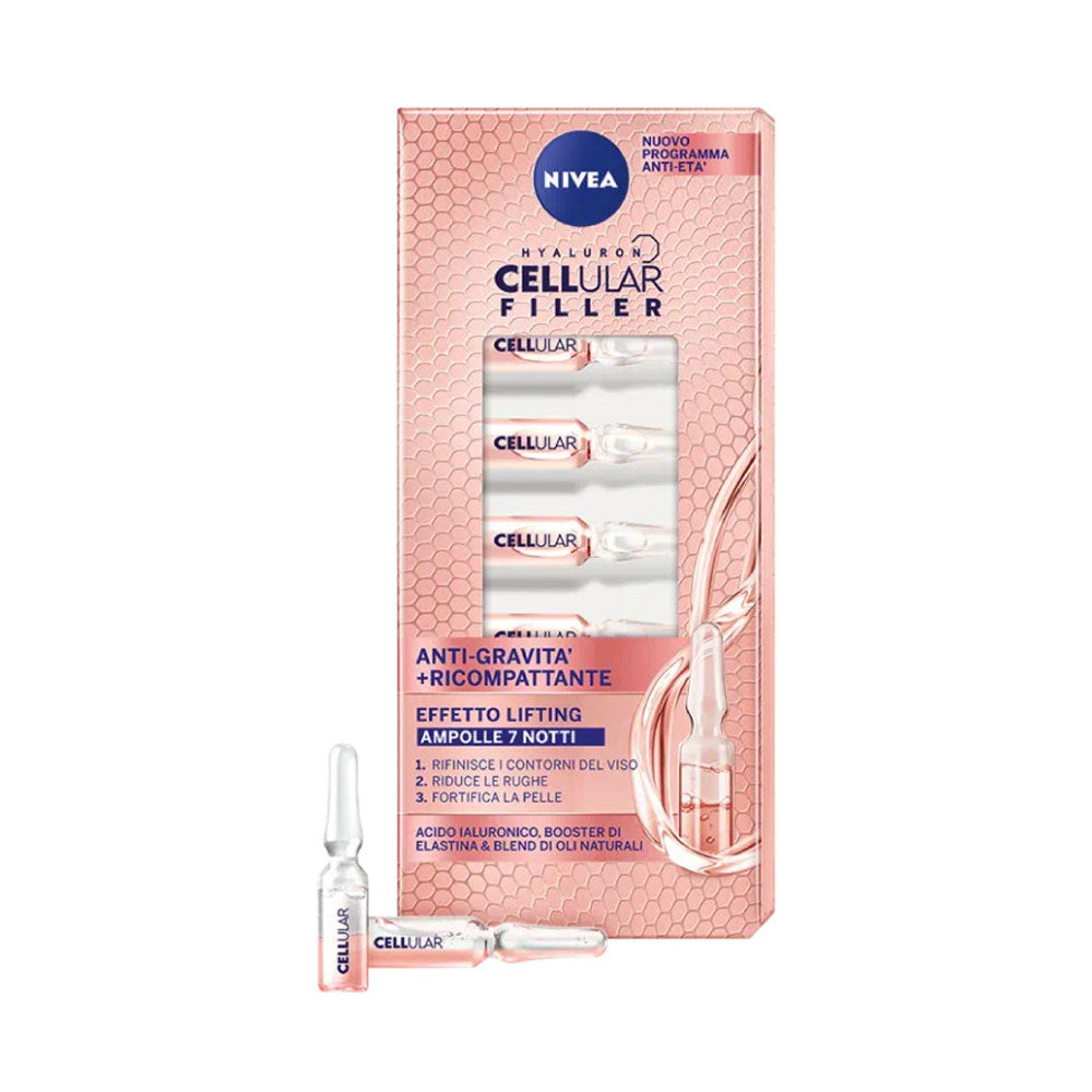 NIVEA - CELLULAR FILLER ANTI-GRAVITÀ TRATTAMENTO VISO ANTI-RUGHE - 7 AMPOLLE MONODOSE