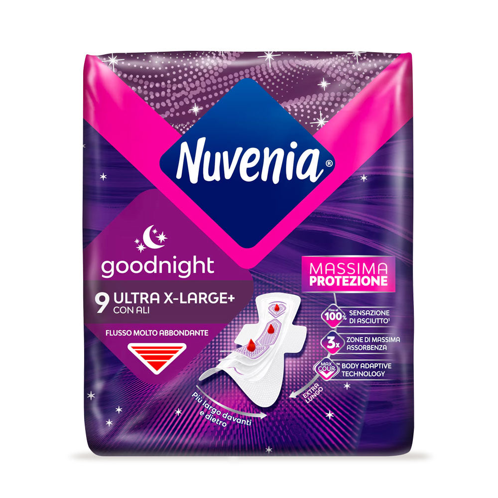 NUVENIA - GOODNIGHT ASSORBENTI DONNA NOTTE ULTRA X-LARGE CON ALI - 9PZ