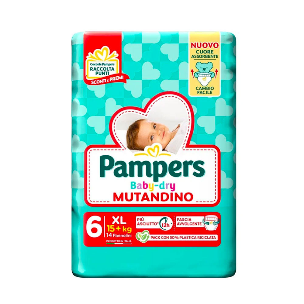 PAMPERS - BABY DRY PANNOLINI MUTANDINO TAGLIA 6 XL (15+ KG) 14pz