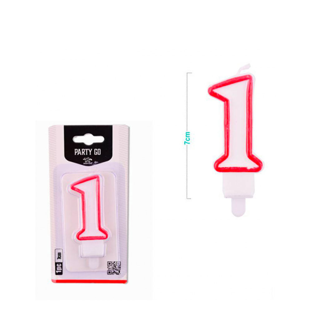 PARTY GO - CANDELINA COMPLEANNO NUMERO 1 ROSSA